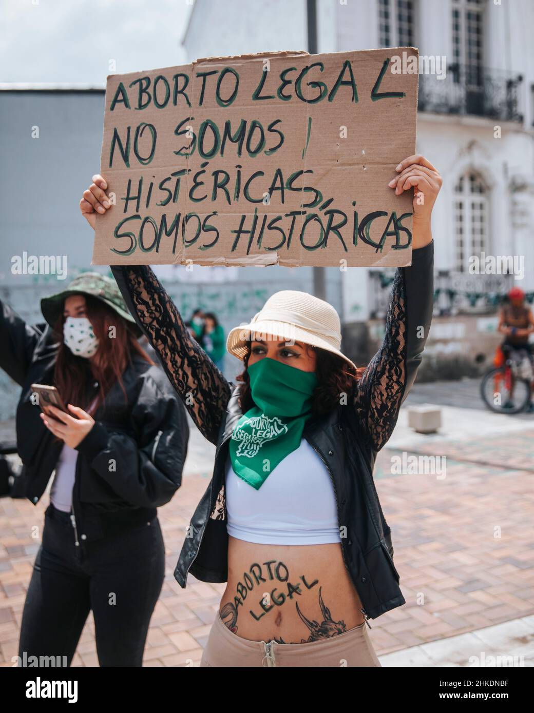 Manifestation pro avortement, Équateur Banque D'Images