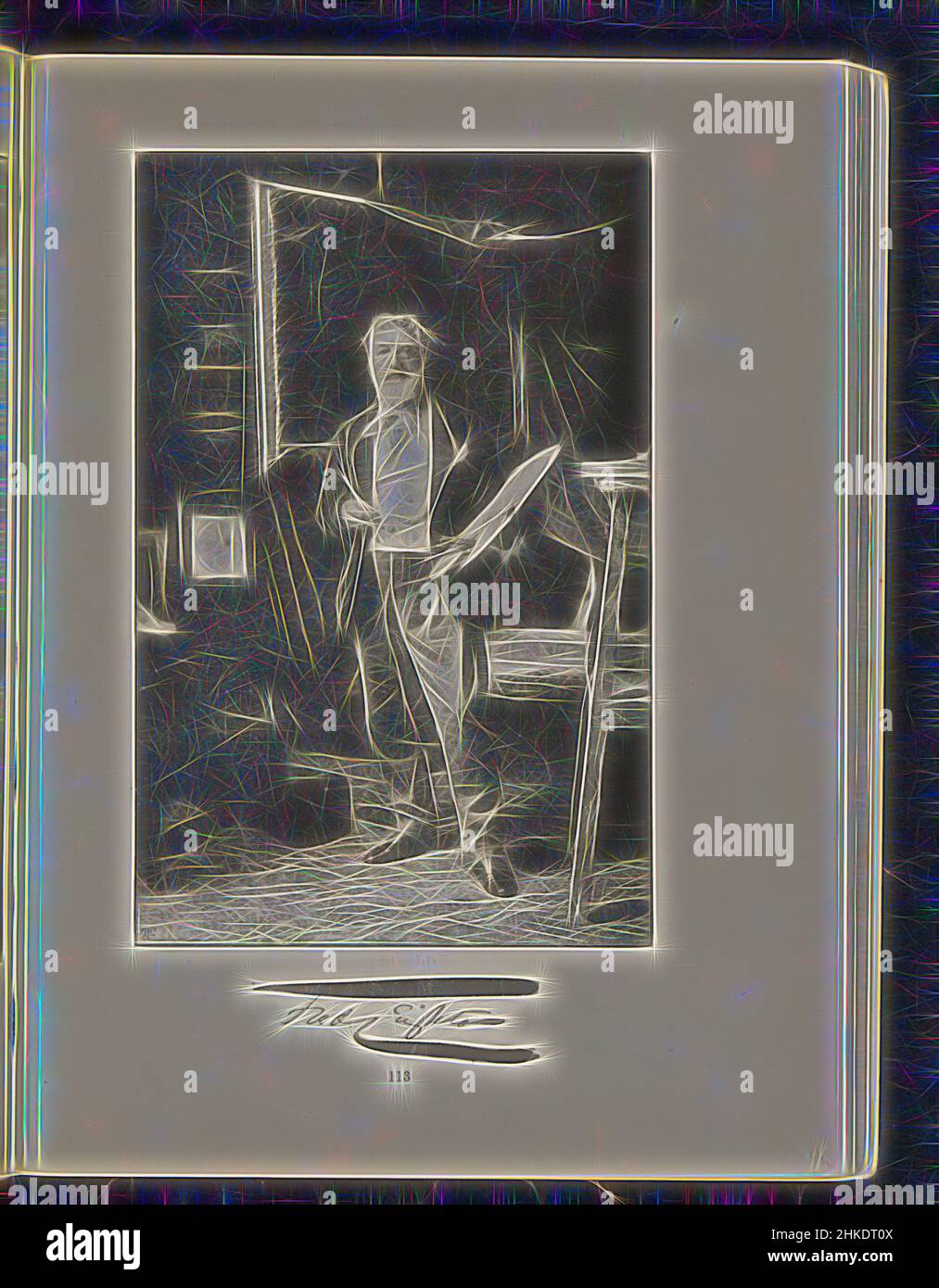 Inspiré par Portrait de Frédéric Leighton, The London Stereoscopic Company, c. 1881 - avant 1891, papier, hauteur 178 mm × largeur 115 mm, réimaginé par Artotop. L'art classique réinventé avec une touche moderne. Conception de lumière chaleureuse et gaie, de luminosité et de rayonnement de lumière. La photographie s'inspire du surréalisme et du futurisme, embrassant l'énergie dynamique de la technologie moderne, du mouvement, de la vitesse et révolutionne la culture Banque D'Images