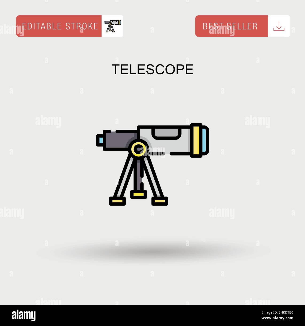 Icône de vecteur simple du télescope. Illustration de Vecteur