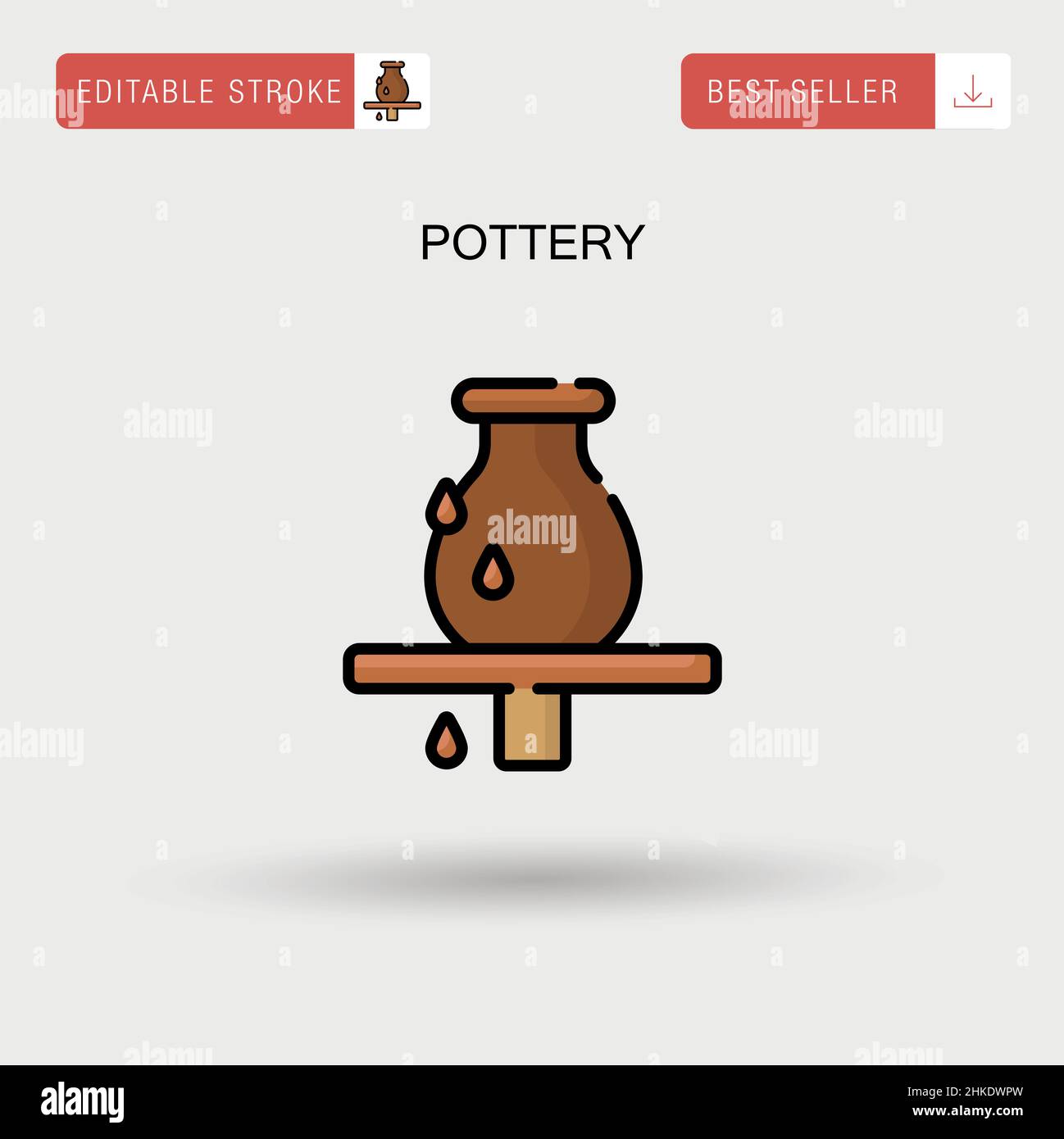 Icône de vecteur simple de poterie. Illustration de Vecteur