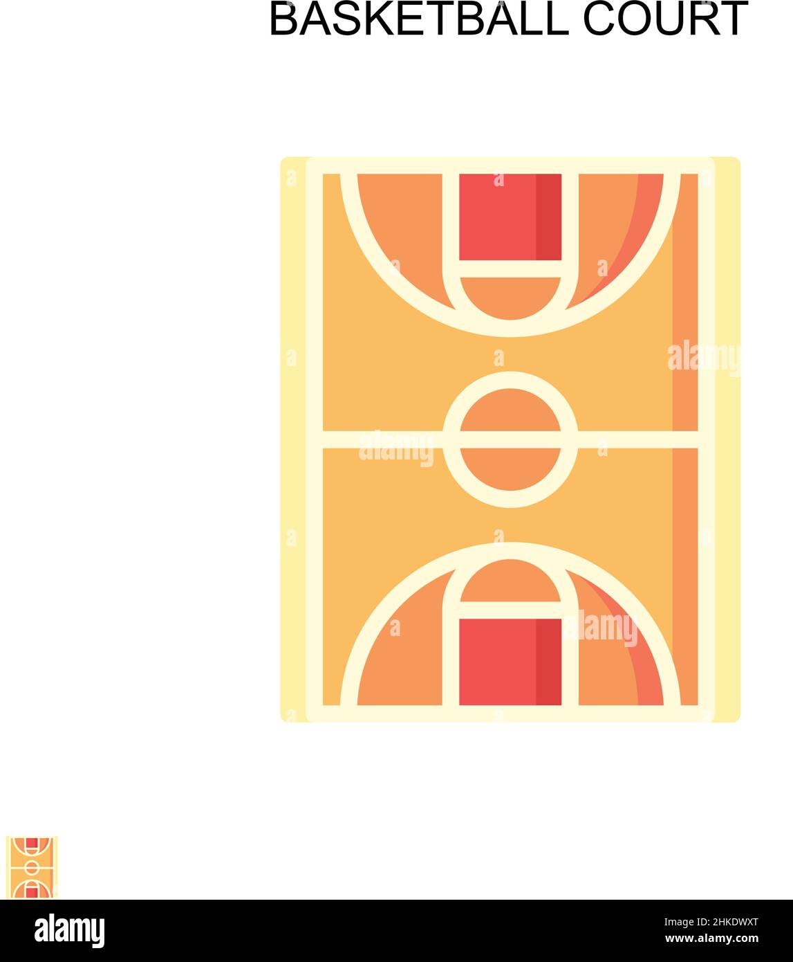 Icône vecteur simple du terrain de basket-ball.Modèle de conception de symbole d'illustration pour élément d'interface utilisateur Web mobile. Illustration de Vecteur