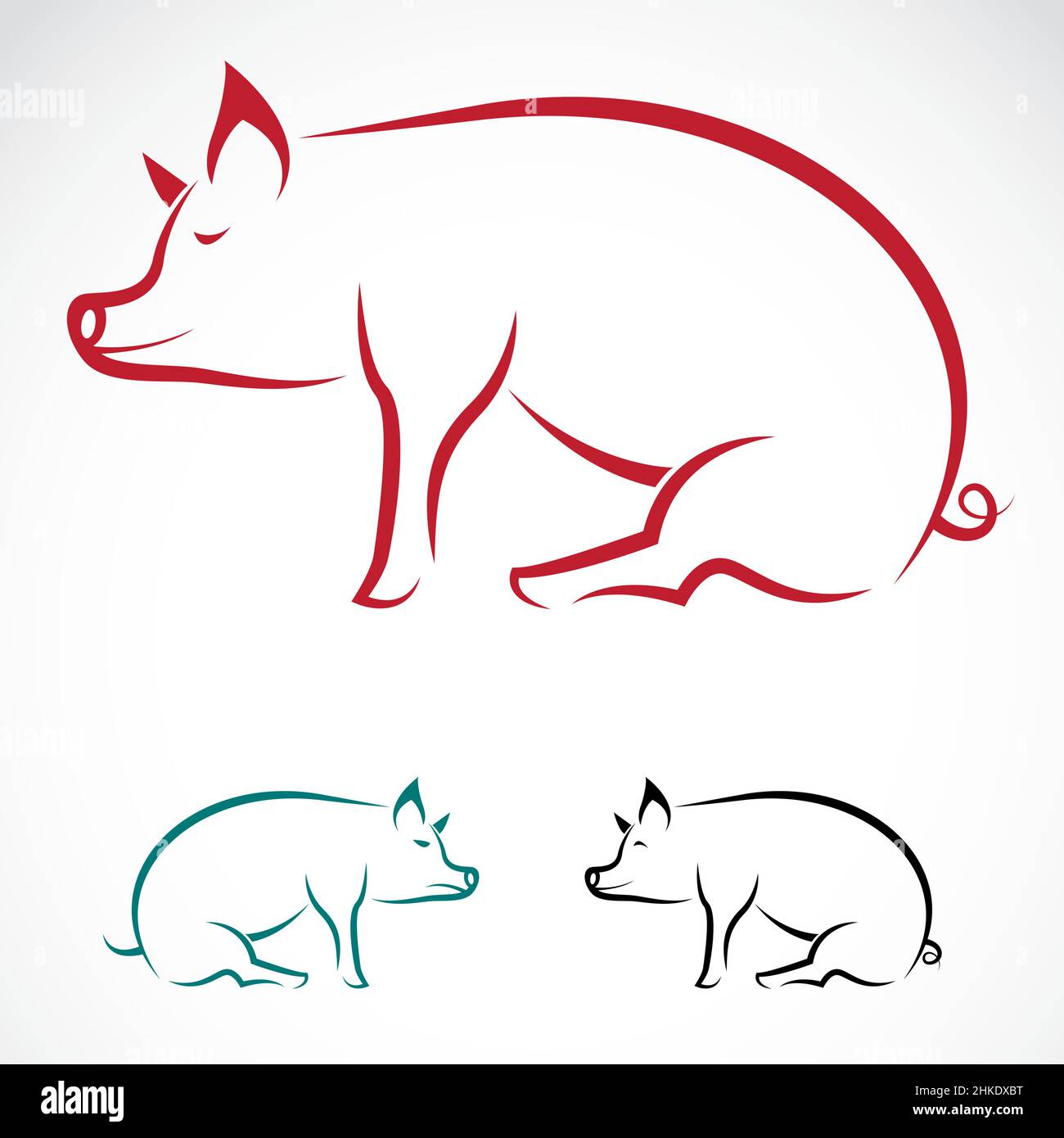 Image vectorielle d'un porc sur fond blanc Illustration de Vecteur