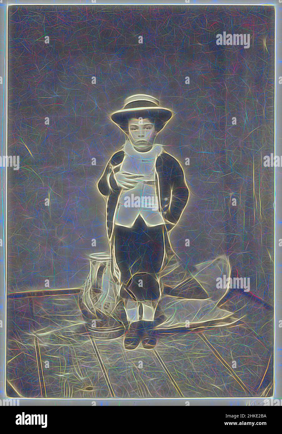 Inspiré par Portrait de Lodewijk Asser, Eduard Isaac Asser, Amsterdam, 1856, papier, Imprimé en papier salé, hauteur 180 mm × largeur 123 mm, repensé par Artotop. L'art classique réinventé avec une touche moderne. Conception de lumière chaleureuse et gaie, de luminosité et de rayonnement de lumière. La photographie s'inspire du surréalisme et du futurisme, embrassant l'énergie dynamique de la technologie moderne, du mouvement, de la vitesse et révolutionne la culture Banque D'Images