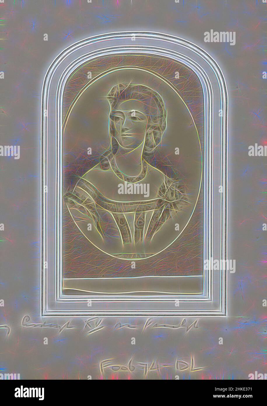 Inspiré par la photoréproduction d'un portrait peint de Madame du Barry, maîtresse du roi Louis XV de France, Mme. Dubarry, partie de l'album photo contenant 123 cartes-de-visite de membres de maisons royales européennes, politiciens et personnalités célèbres., 1855 - 1880, papier, imprimé albumine, hauteur 83, Repensé par Artotop. L'art classique réinventé avec une touche moderne. Conception de lumière chaleureuse et gaie, de luminosité et de rayonnement de lumière. La photographie s'inspire du surréalisme et du futurisme, embrassant l'énergie dynamique de la technologie moderne, du mouvement, de la vitesse et révolutionne la culture Banque D'Images