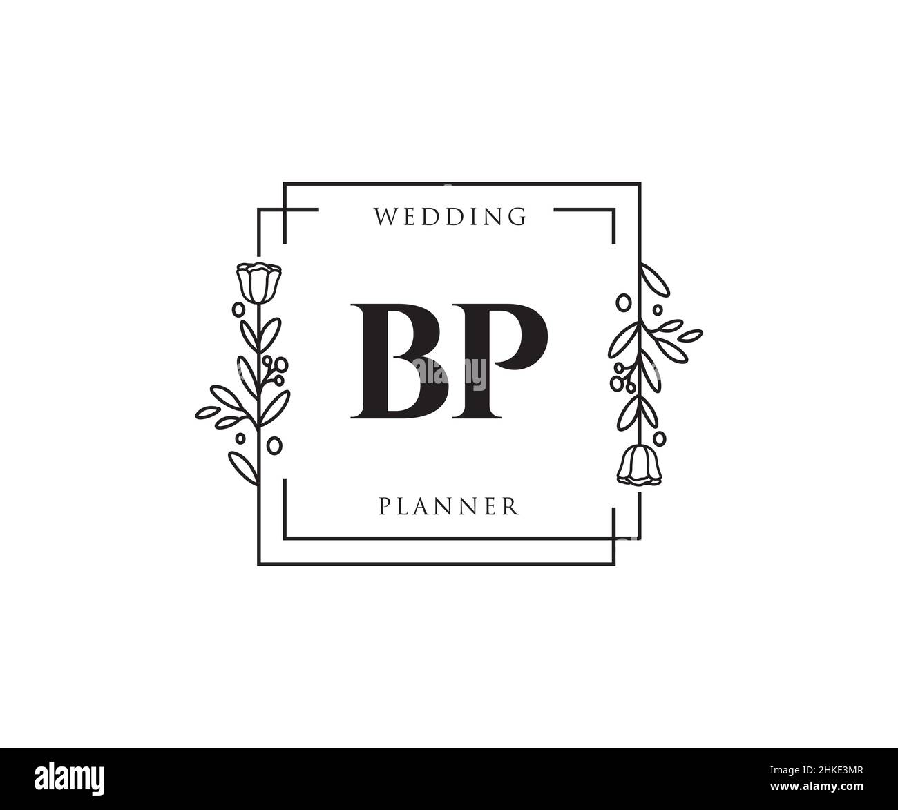 Logo BP féminin.Utilisable pour les logos nature, salon, Spa, cosmétique et Beauté.Elément de modèle de logo Flat Vector. Illustration de Vecteur