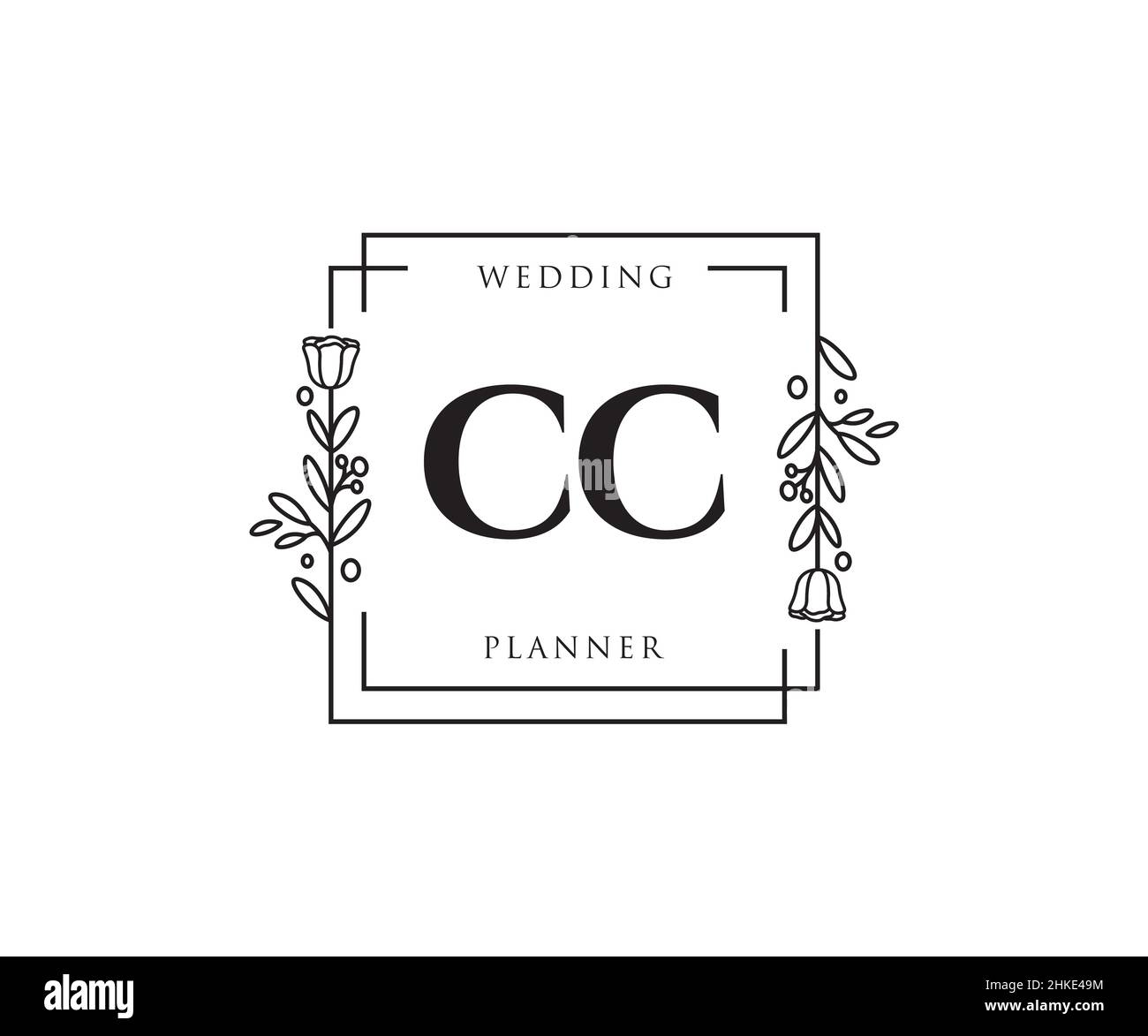 LOGO CC féminin.Utilisable pour les logos nature, salon, Spa, cosmétique et Beauté.Elément de modèle de logo Flat Vector. Illustration de Vecteur