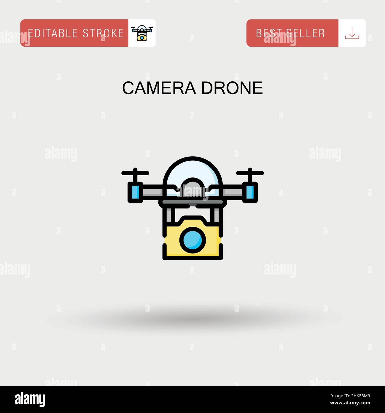 Icône de vecteur simple de drone de caméra. Illustration de Vecteur