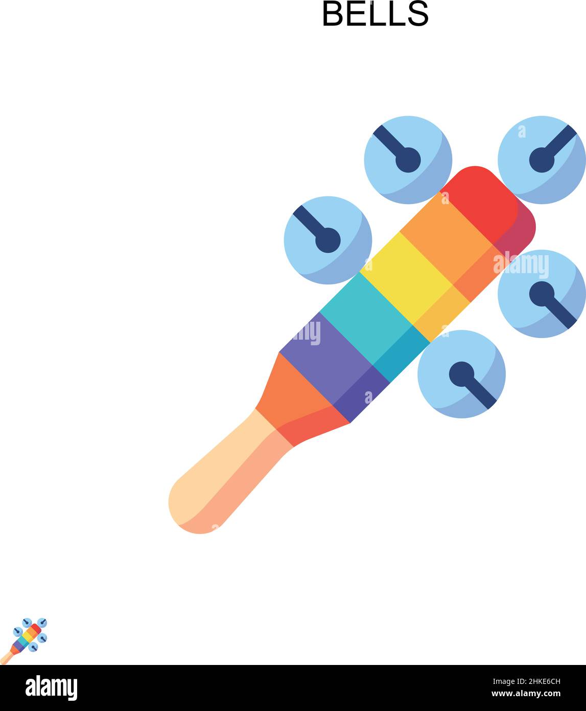 Icône simple de vecteur cloches.Modèle de conception de symbole d'illustration pour élément d'interface utilisateur Web mobile. Illustration de Vecteur