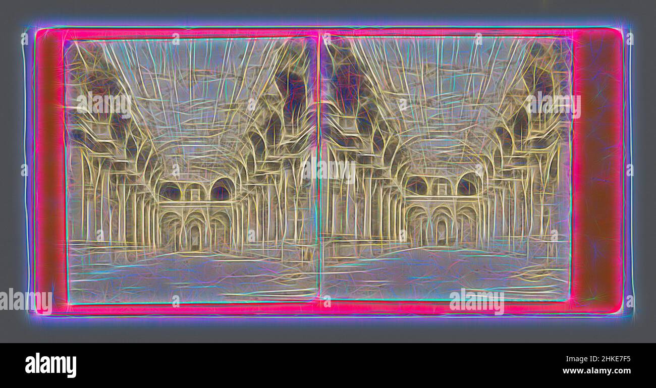 Inspiré par les ruines de la galerie de verre de l'Hôtel de ville de Paris, Paris, à partir du 18 janvier 1871, imprimé albumine, hauteur 85 mm × largeur 170 mm, réimaginé par Artotop. L'art classique réinventé avec une touche moderne. Conception de lumière chaleureuse et gaie, de luminosité et de rayonnement de lumière. La photographie s'inspire du surréalisme et du futurisme, embrassant l'énergie dynamique de la technologie moderne, du mouvement, de la vitesse et révolutionne la culture Banque D'Images
