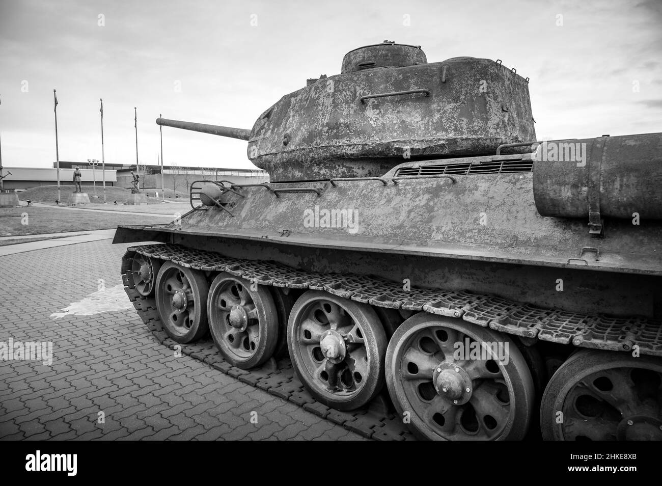 Calgary (Alberta) - le 30 janvier 2022 : vue d'un ancien T-34 soviétique au Calgary Military Museum. Banque D'Images