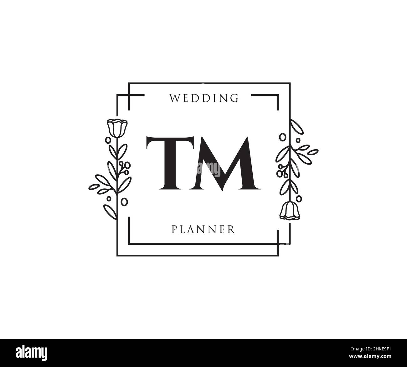 TM logo féminin.Utilisable pour les logos nature, salon, Spa, cosmétique et Beauté.Elément de modèle de logo Flat Vector. Illustration de Vecteur