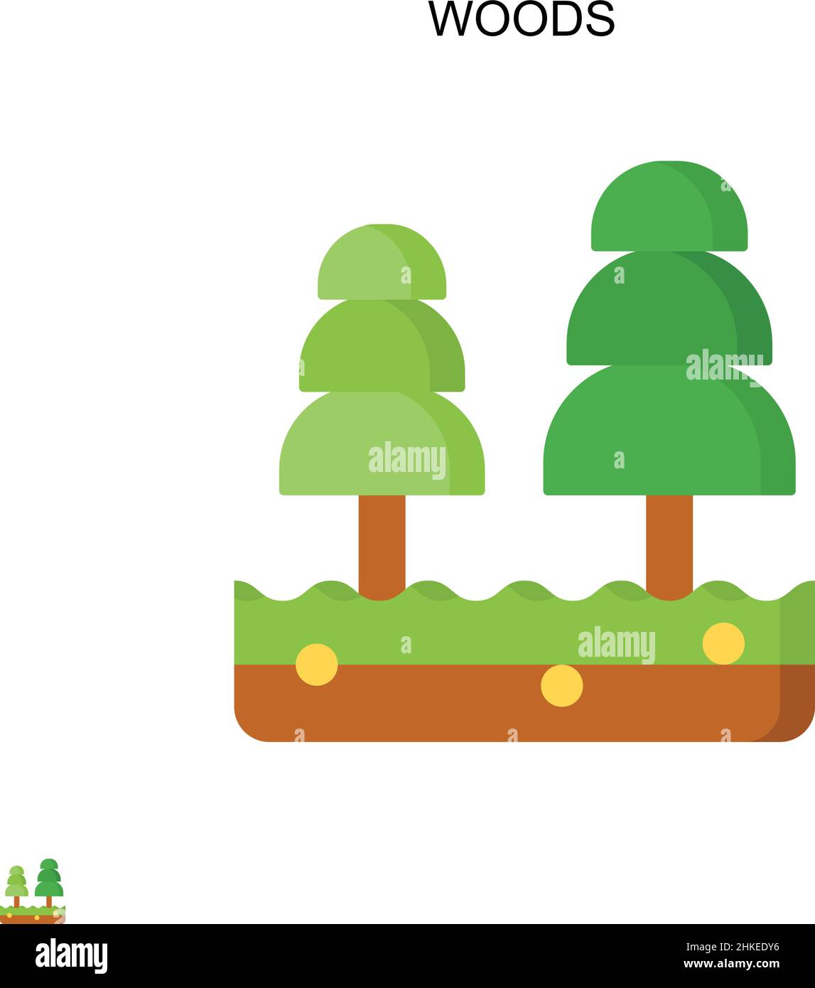 Icône de vecteur simple Woods.Modèle de conception de symbole d'illustration pour élément d'interface utilisateur Web mobile. Illustration de Vecteur