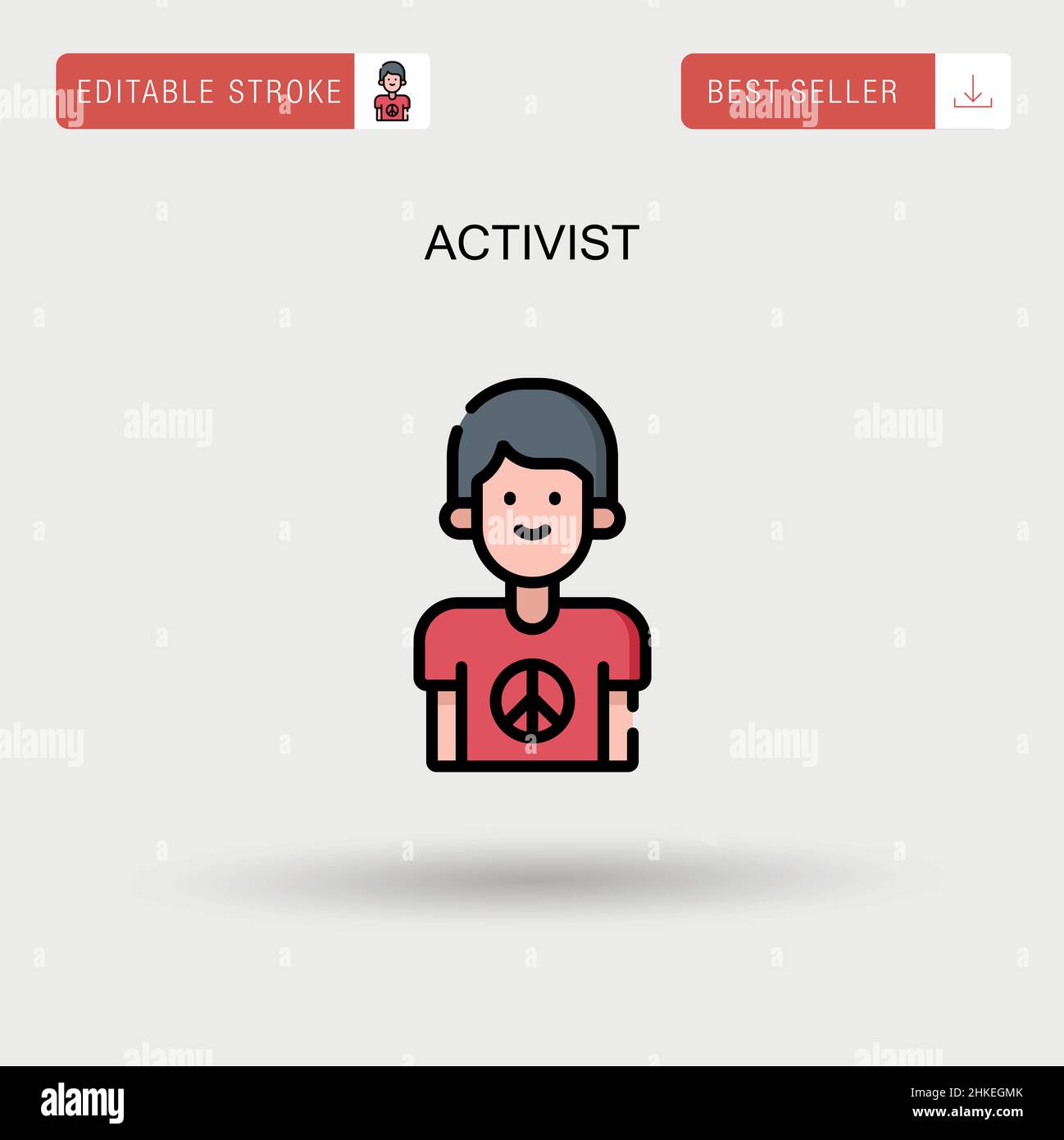 Icône de vecteur simple activiste. Illustration de Vecteur