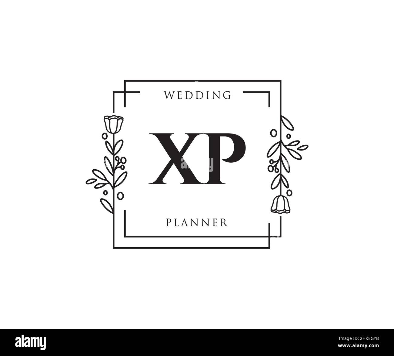 Logo XP féminin.Utilisable pour les logos nature, salon, Spa, cosmétique et Beauté.Elément de modèle de logo Flat Vector. Illustration de Vecteur