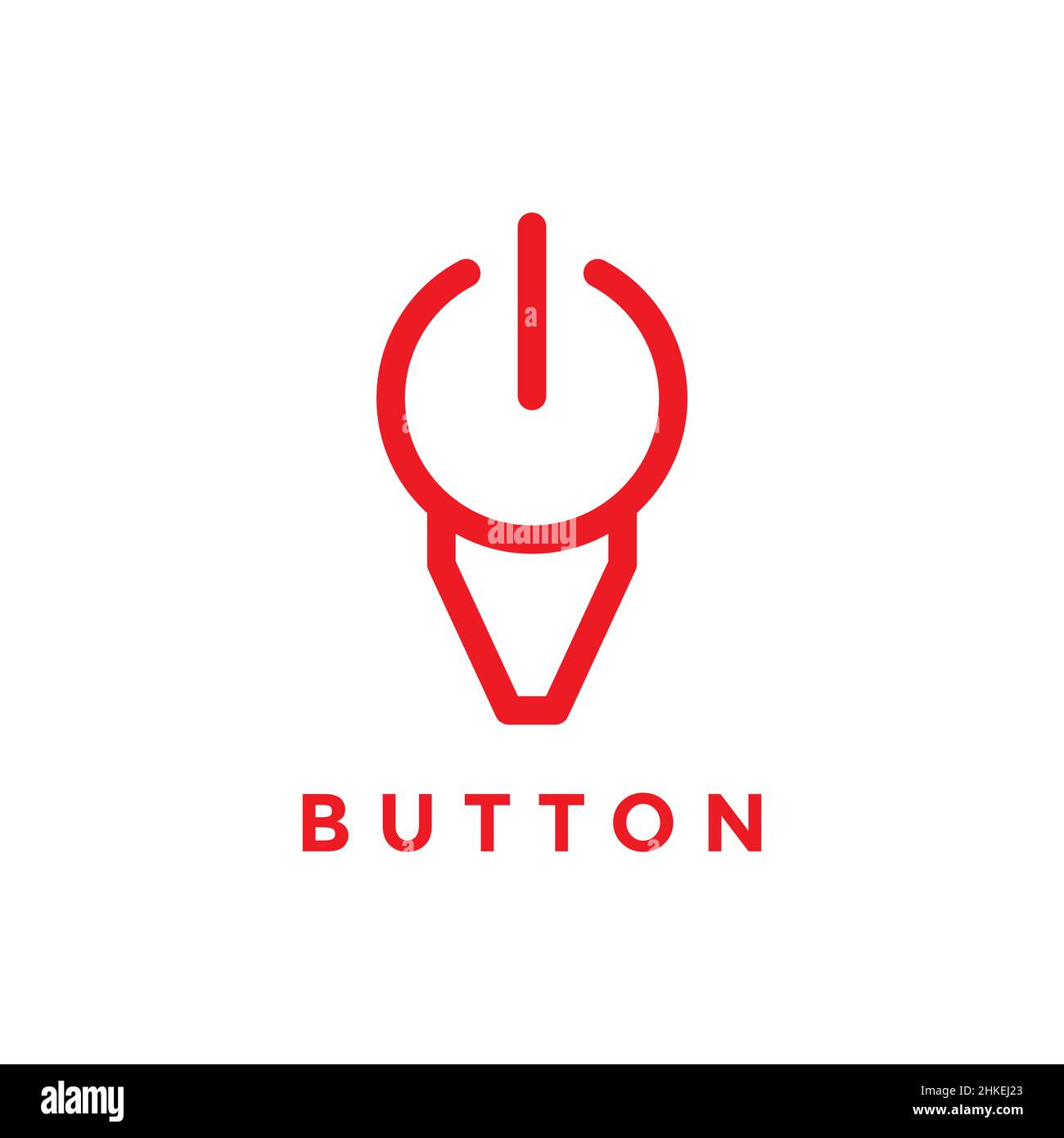 bouton d'alimentation avec logo de la tête de vache design vecteur symbole graphique icône illustration idée créative Illustration de Vecteur