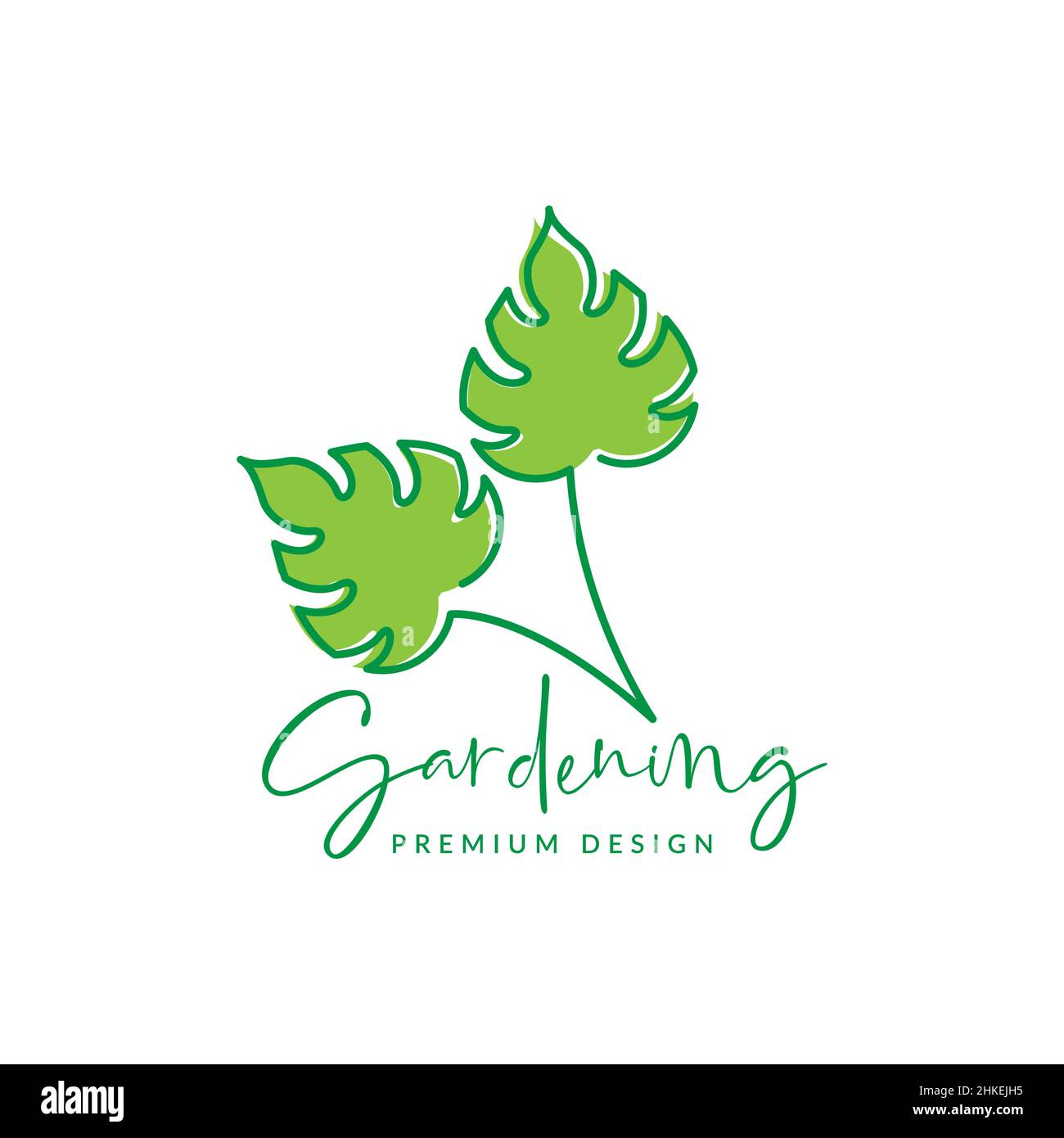 art ligne abstrait plante fleur jardinage logo design vecteur graphique symbole icône illustration idée créative Illustration de Vecteur