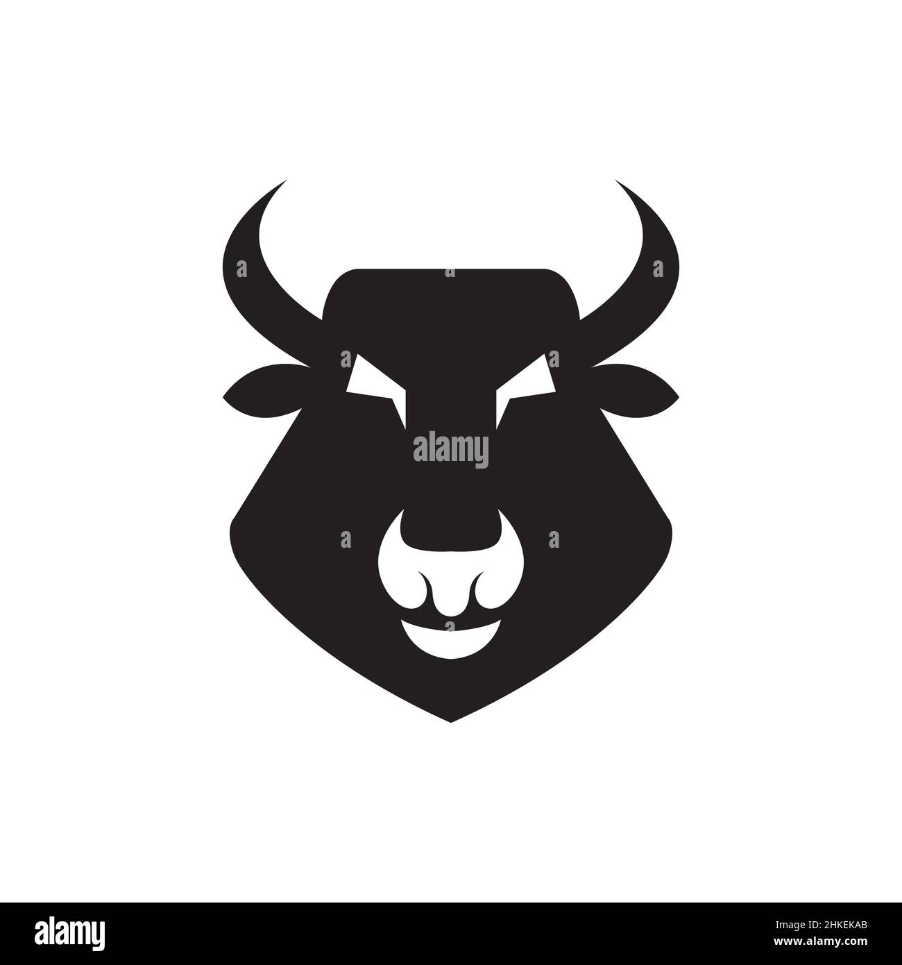tête de graisse motif de buffle noir logo, vecteur graphique symbole icône illustration idée créative Illustration de Vecteur