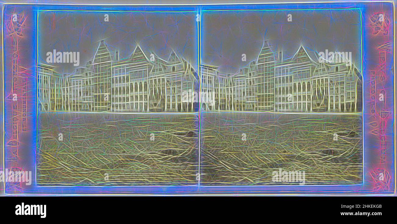 Inspiré par la vue du côté nord de la Grand-place à Anvers avec l'ancienne résidence de Charles-Quint, le côté nord de la grande place, maison de Charles-Quint, la Belgique pittoresque et monumentale, vues de la Belgique, Jules Hippolyte Queval, Anvers, 1866 - 1870, Papier, imprimé albumine, hauteur 85, réimaginé par Artotop. L'art classique réinventé avec une touche moderne. Conception de lumière chaleureuse et gaie, de luminosité et de rayonnement de lumière. La photographie s'inspire du surréalisme et du futurisme, embrassant l'énergie dynamique de la technologie moderne, du mouvement, de la vitesse et révolutionne la culture Banque D'Images