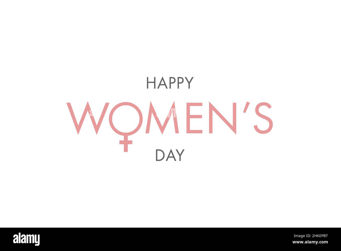 Bonne journée pour les femmes le 8 mars, carte de vœux élégante avec lettres.Célébration de la journée internationale des femmes Banque D'Images