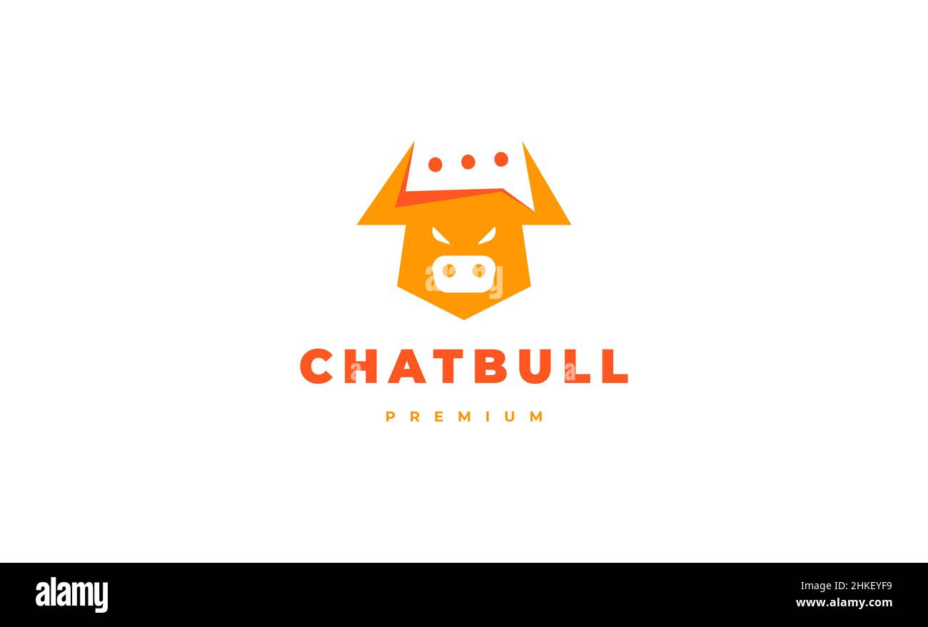 Chat Bull logo Design Illustration vectorielle Banque D'Images