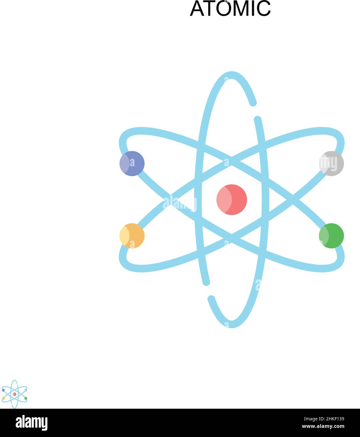 Icône de vecteur atomique simple.Modèle de conception de symbole d'illustration pour élément d'interface utilisateur Web mobile. Illustration de Vecteur