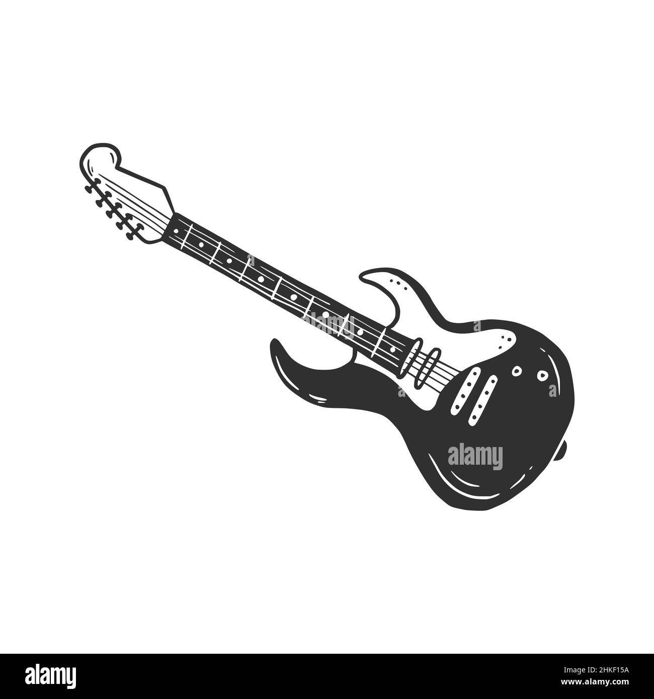 Guitare électrique dessinée à la main.Style d'esquisse Doodle.Dessin ligne  simple guitare icône.Illustration vectorielle isolée Image Vectorielle  Stock - Alamy