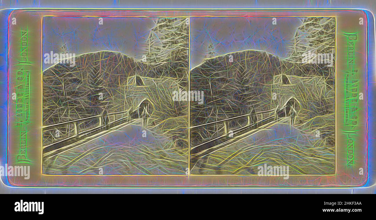 Inspiré par la porte du château sur l'Oybin, près de Zittau, Das erste Burgthor auf dem Oybin BEI Zittau, éditeur: E. Linde & Co. (Sophus Williams), Oybin, éditeur: Berlin, 1868 - 1890, papier, Imprimé albumine, hauteur 87 mm × largeur 177 mm, repensé par Artotop. L'art classique réinventé avec une touche moderne. Conception de lumière chaleureuse et gaie, de luminosité et de rayonnement de lumière. La photographie s'inspire du surréalisme et du futurisme, embrassant l'énergie dynamique de la technologie moderne, du mouvement, de la vitesse et révolutionne la culture Banque D'Images