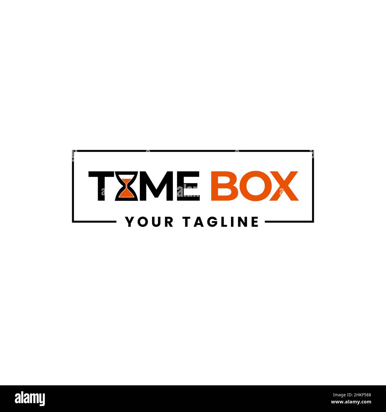 Time Box logo - Design minimaliste avec des éléments de sablier pour les entreprises et la marque Illustration de Vecteur