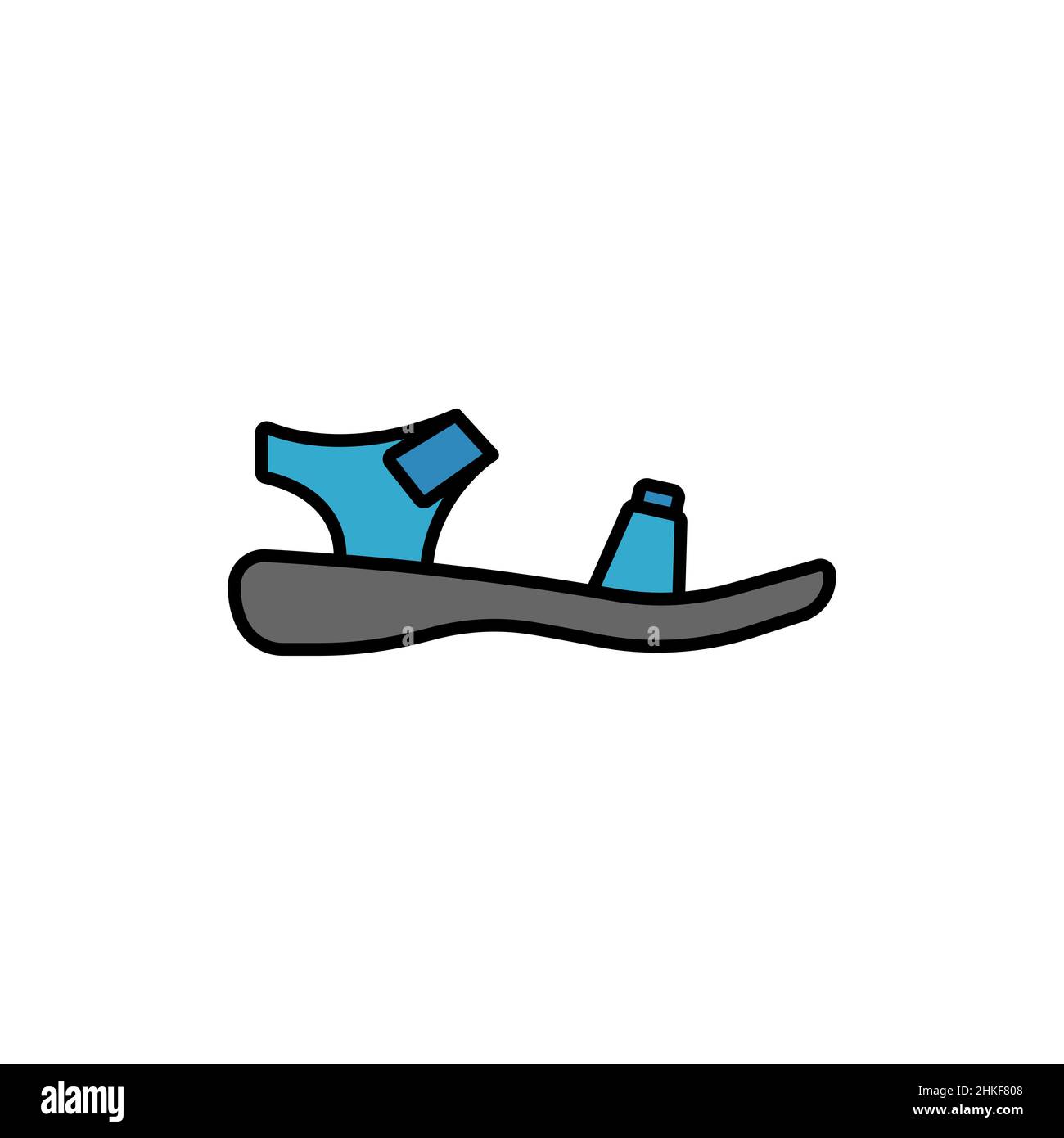 Symbole de chaussure Sandals à motif vectoriel. Affiche couleur plate pour le concept mobile et le design web.Icône de glyphe de pantoufles en caoutchouc.Symbole, illustration du logo.Graphiques vectoriels Illustration de Vecteur