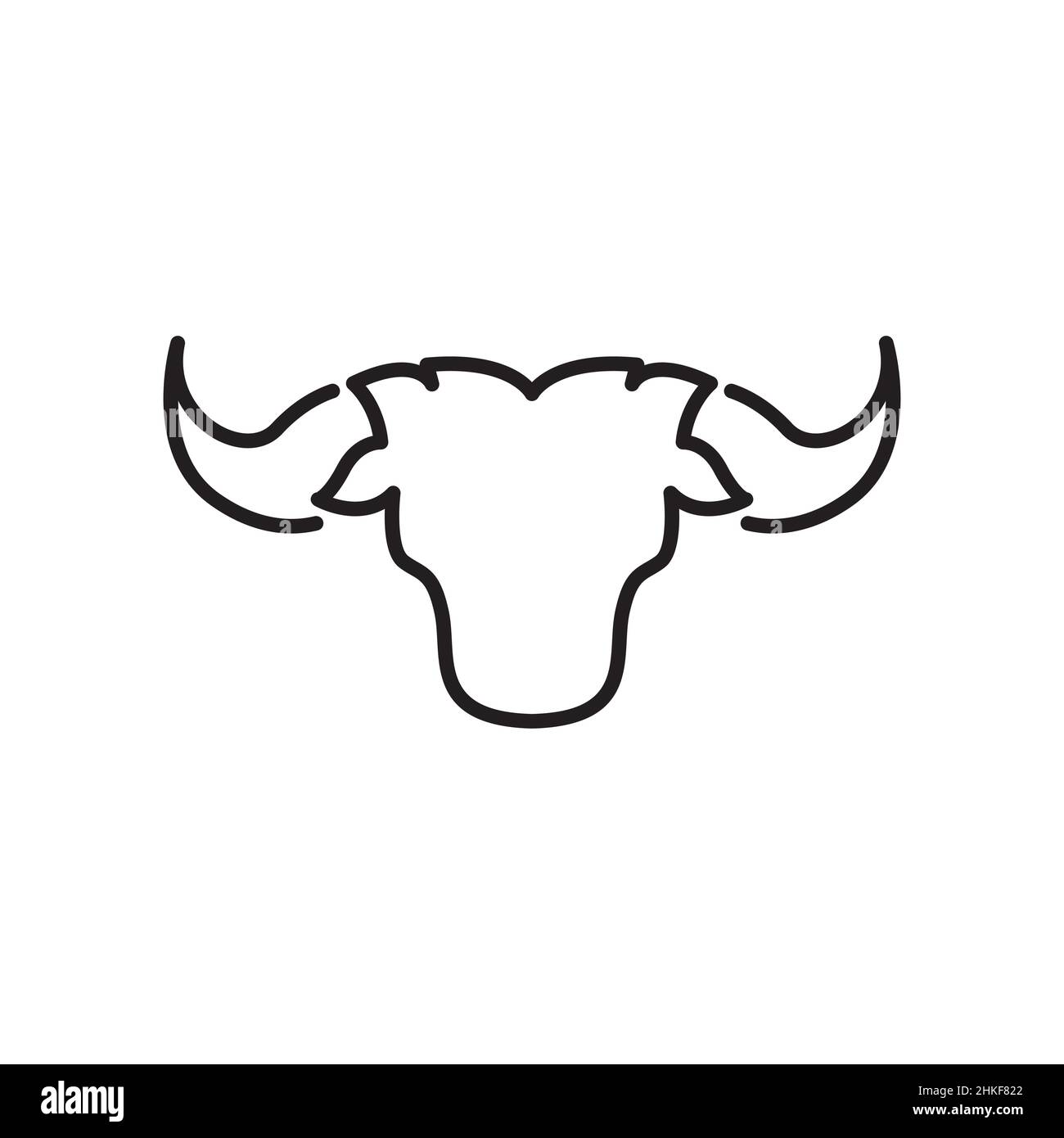 design minimaliste ligne tête logo taureau, vecteur graphique symbole icône illustration idée créative Illustration de Vecteur