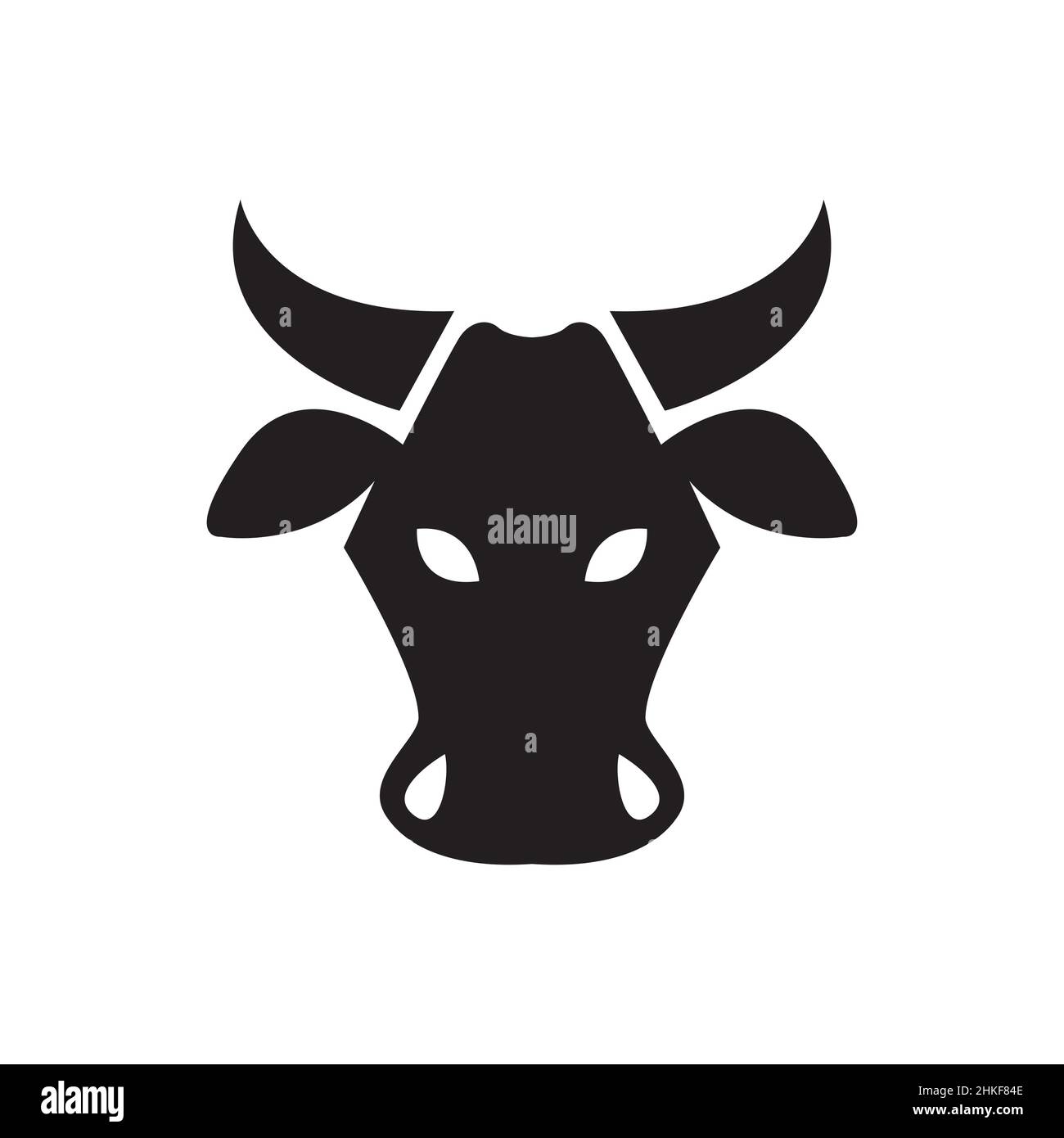 visage noir vache logo de bétail design, vecteur graphique symbole icône illustration idée créative Illustration de Vecteur