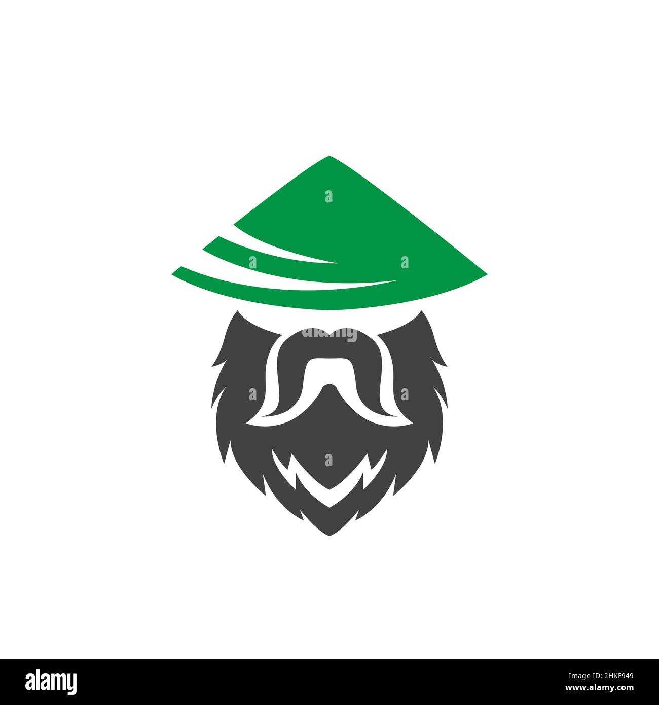 old man farmer long barbe logo design, vecteur graphique symbole icône illustration idée créative Illustration de Vecteur