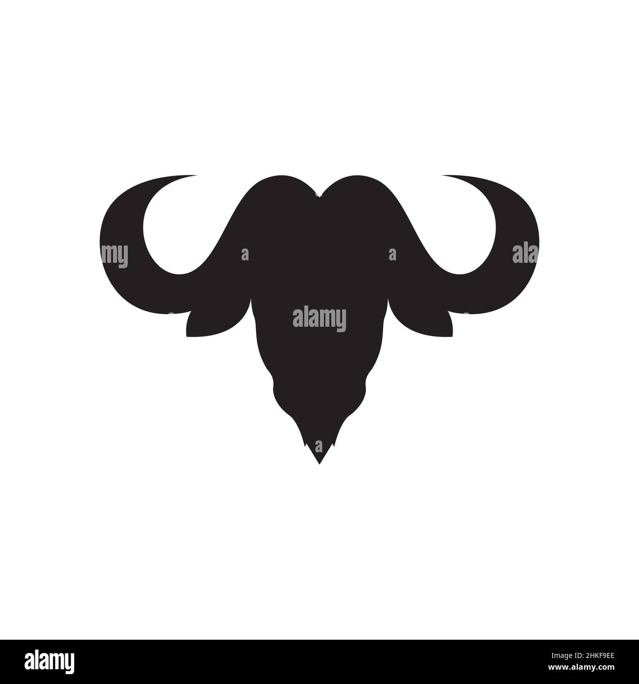 tête noir isolé bison logo design, vecteur graphique symbole icône illustration idée créative Illustration de Vecteur