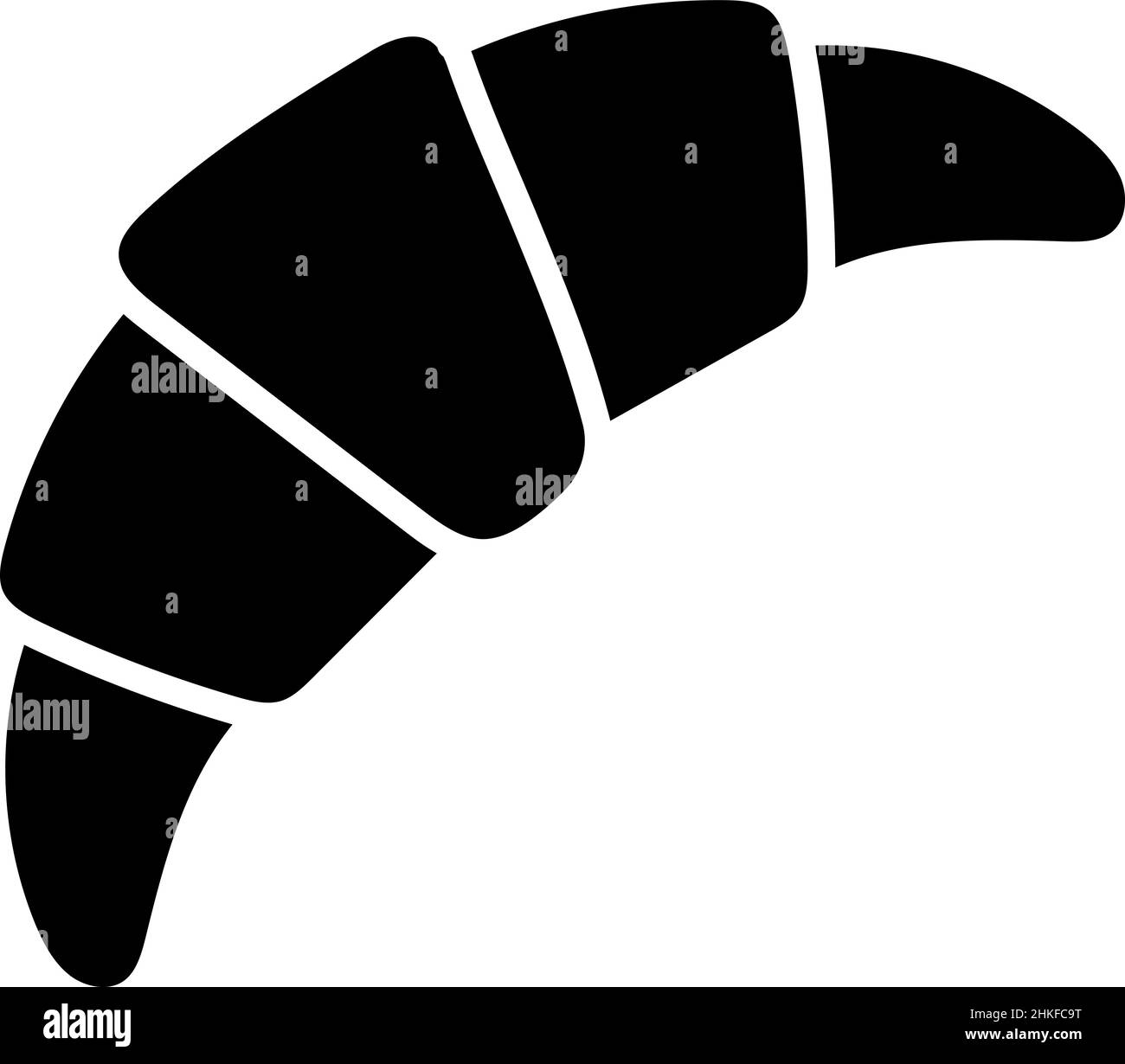 Symbole de croissant Glyph Food Vector Illustration de Vecteur