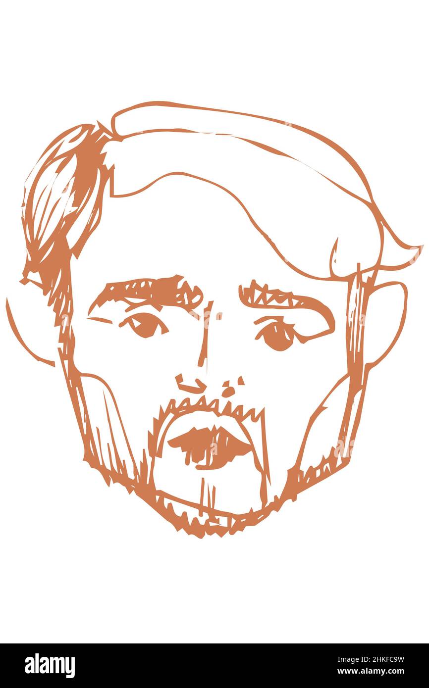dessin vectoriel pour un portrait d'un beau homme avec une barbe Photo ...