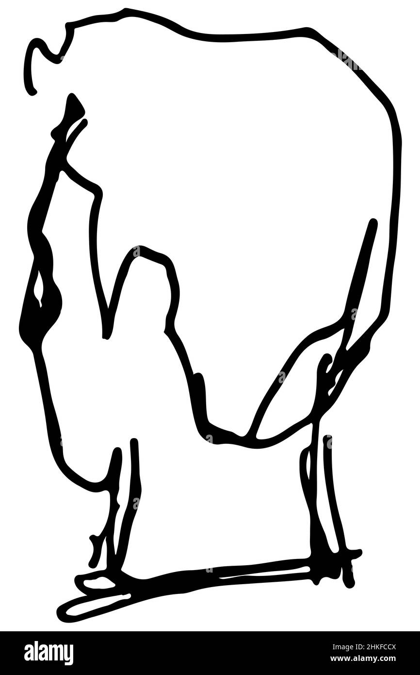 dessin vectoriel noir et blanc de l'arrière de la tête Banque D'Images