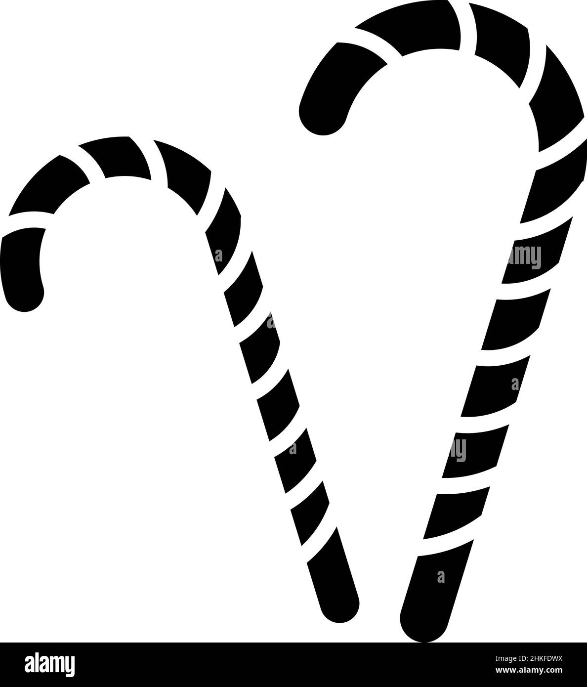 Candy Cane Glyph Icon Food Vector Illustration de Vecteur