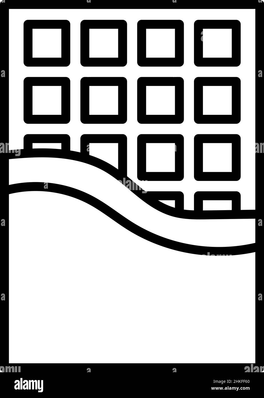 Cadre de la barre de chocolat Icon Food Vector Illustration de Vecteur
