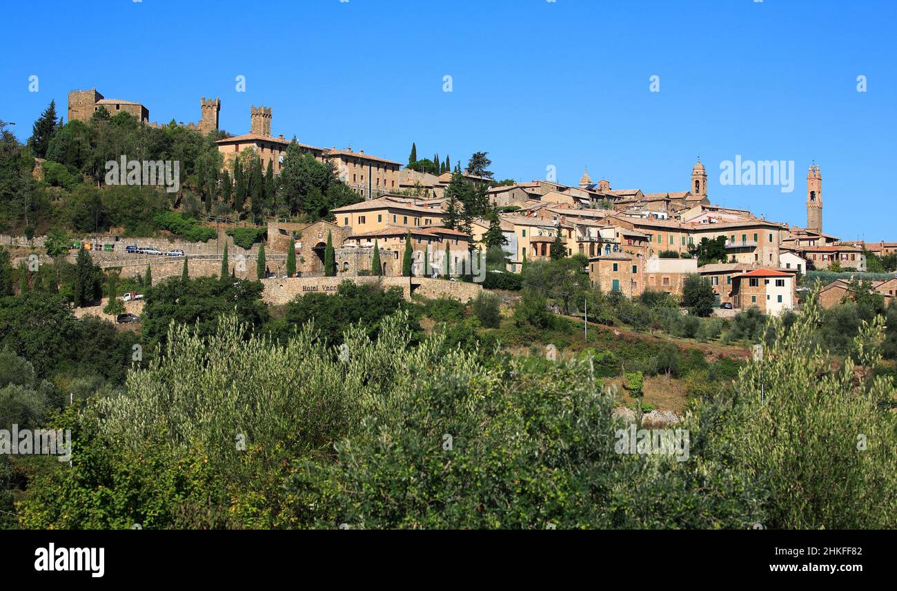 Montalcino, province de Sienne, Toscane, Italie Banque D'Images