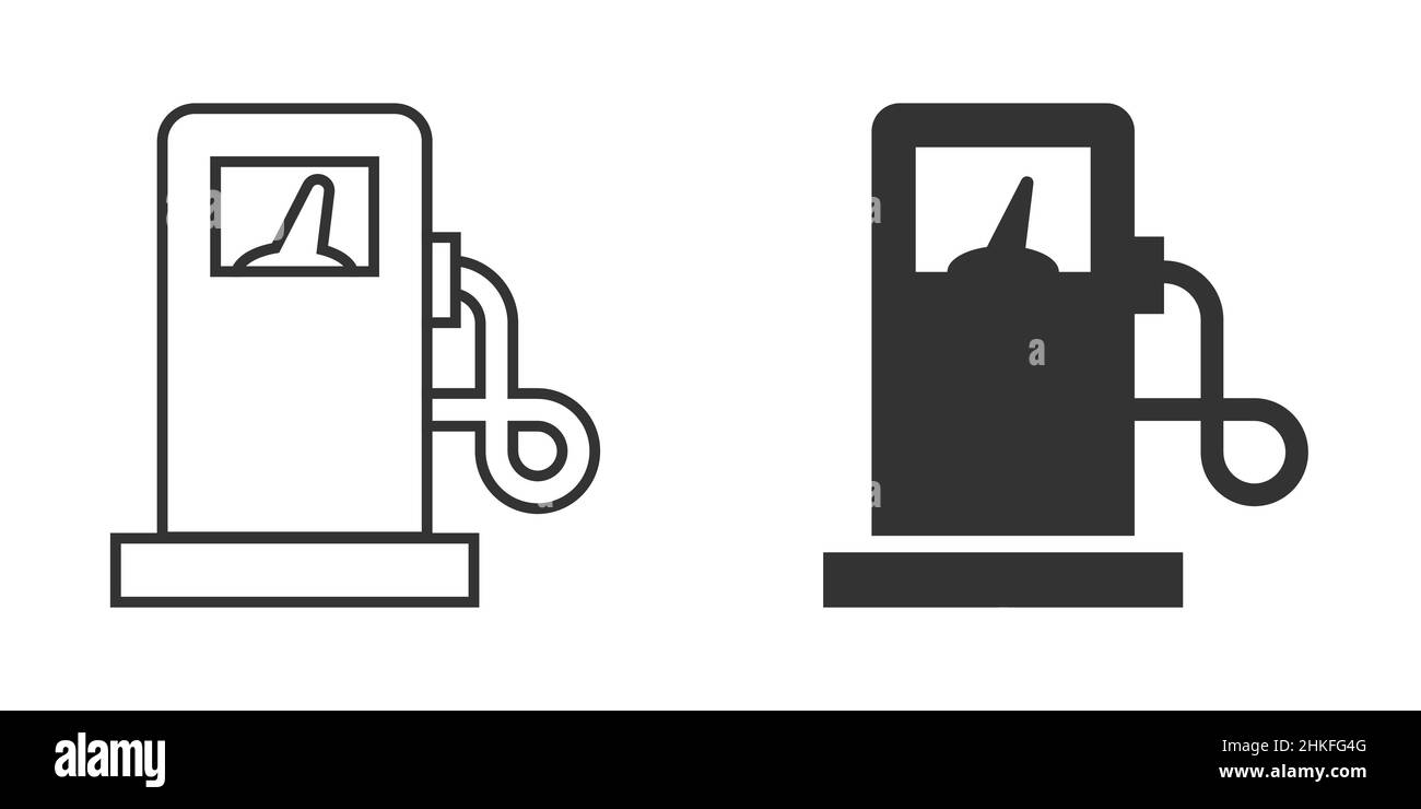 L'icône de pompe à essence dans le style. Station de gaz vecteur illustration signe sur blanc fond isolé. Concept d'essence. Illustration de Vecteur
