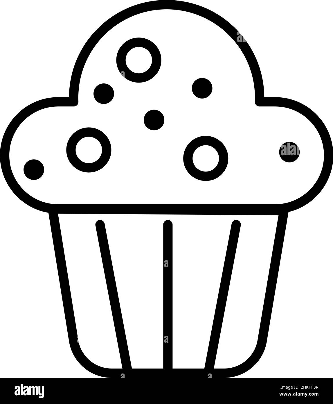 Symbole de contour du muffin, vecteur alimentaire Illustration de Vecteur