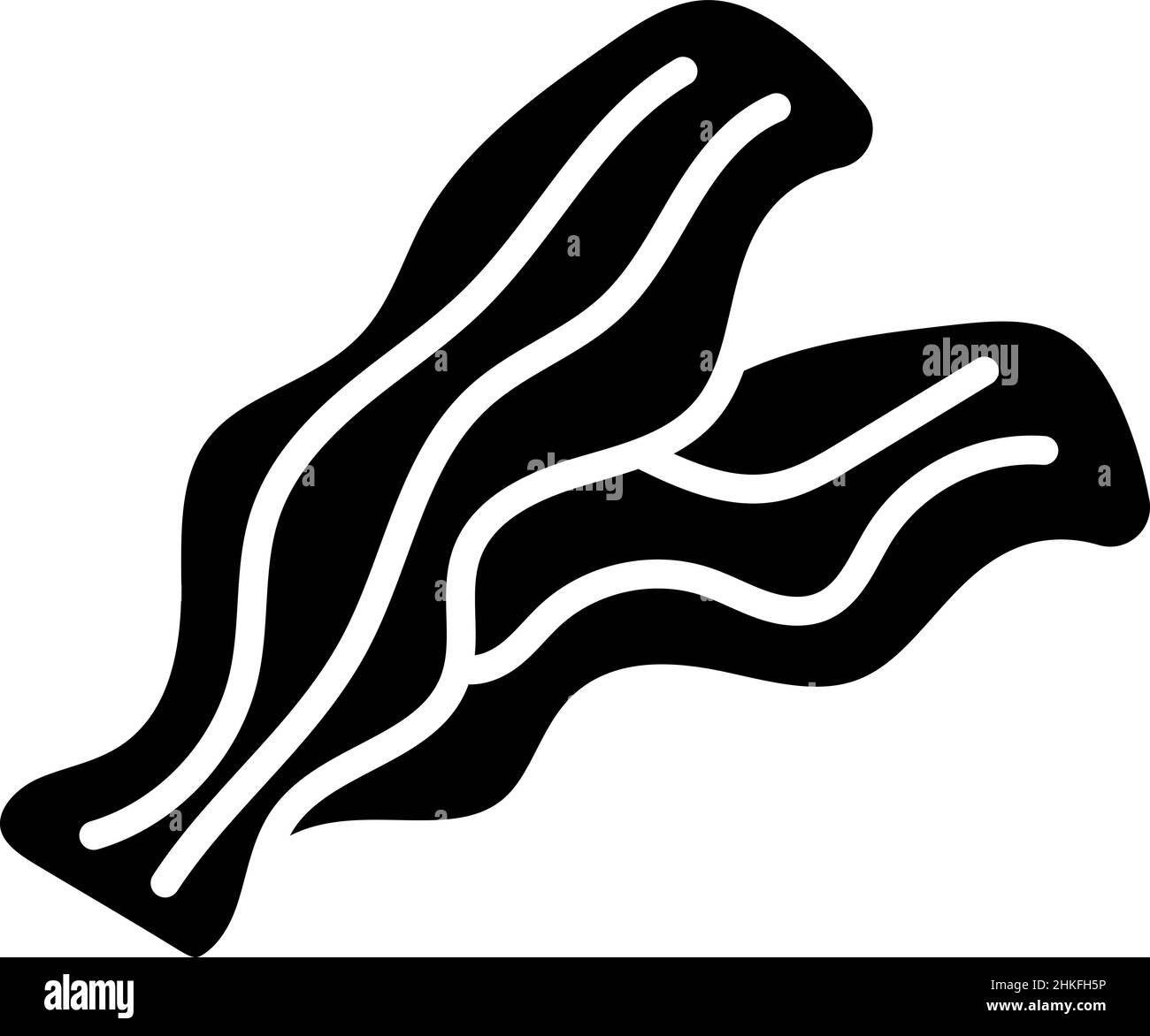 Symbole de glyphe au bacon, vecteur alimentaire Illustration de Vecteur