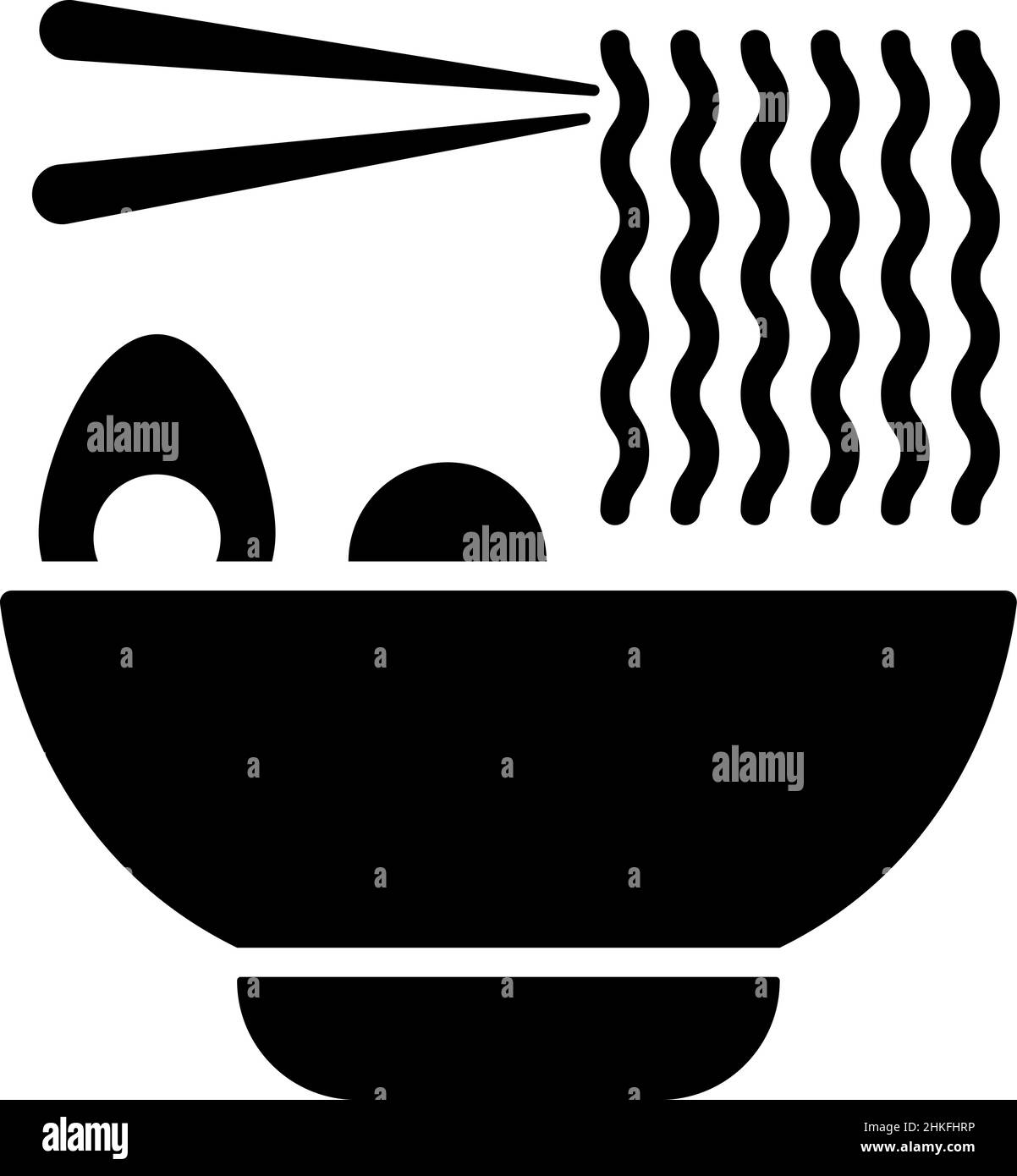 Symbole de glyphe ramen vecteur alimentaire Illustration de Vecteur