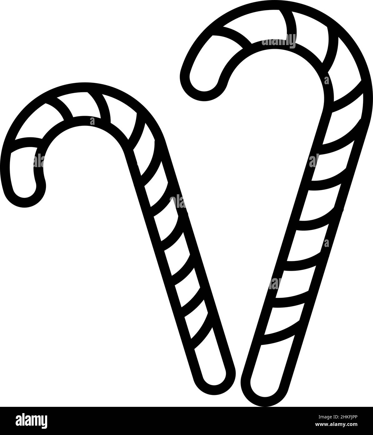 Candy Cane Outline Icon Food Vector Illustration de Vecteur