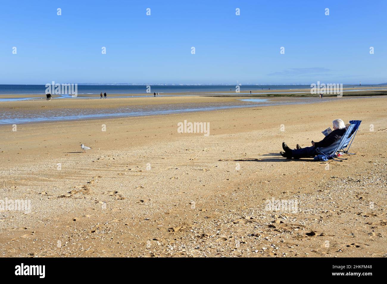 France, Calvados, Pays d'Auge, la Côte Fleurie côte fleurie), Cabourg, la plage Banque D'Images