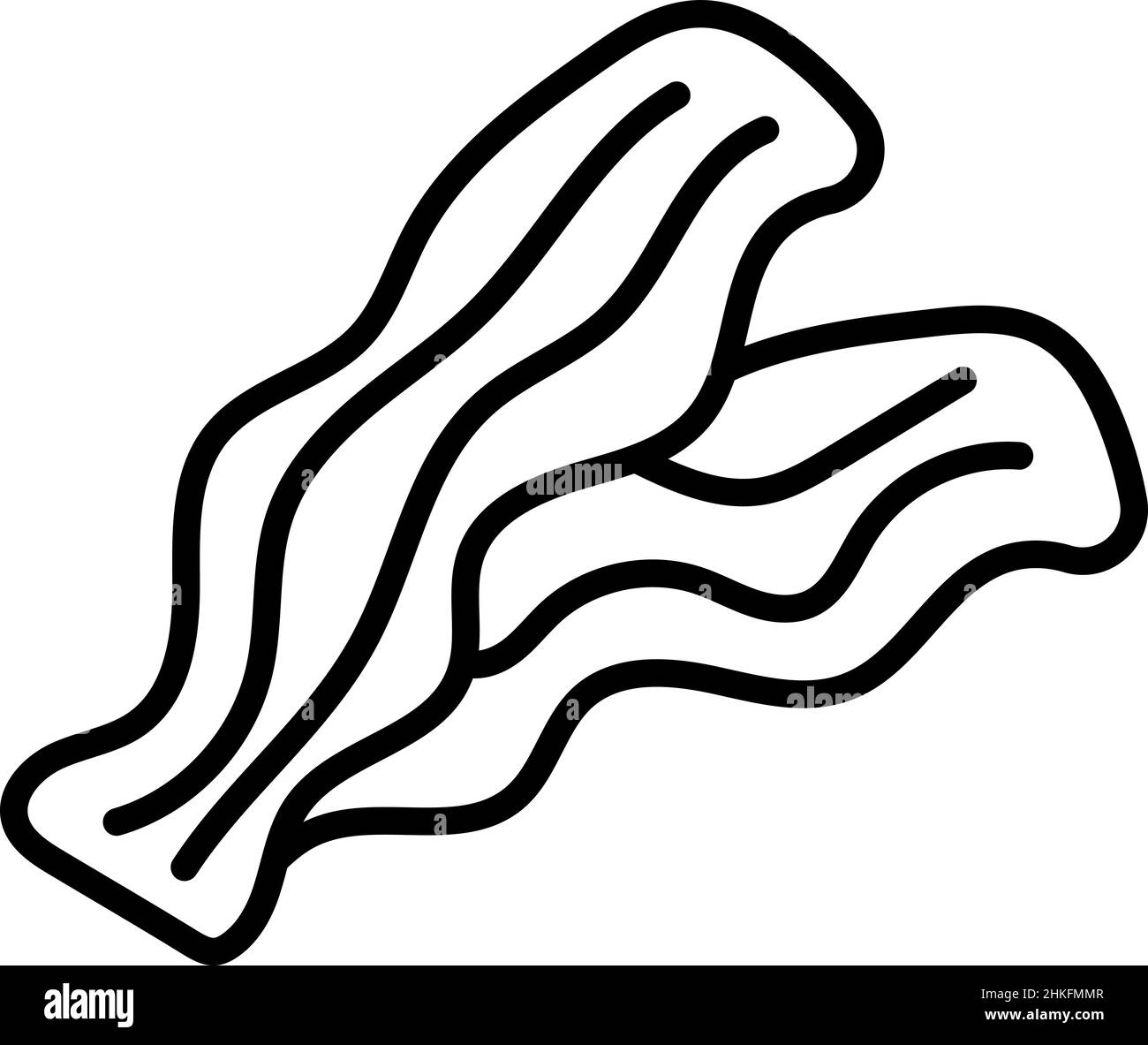 Symbole de contour du bacon, vecteur alimentaire Illustration de Vecteur