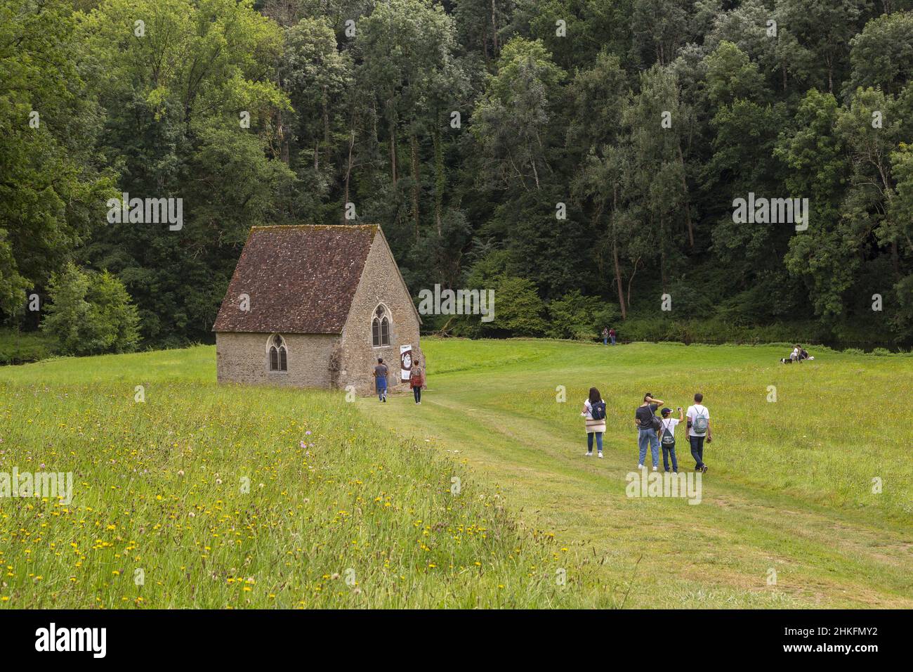 France, Orne, Normandie Parc naturel régional du Maine, Saint-Céneri-le-Gérei, classé parmi les plus beaux villages de France Banque D'Images