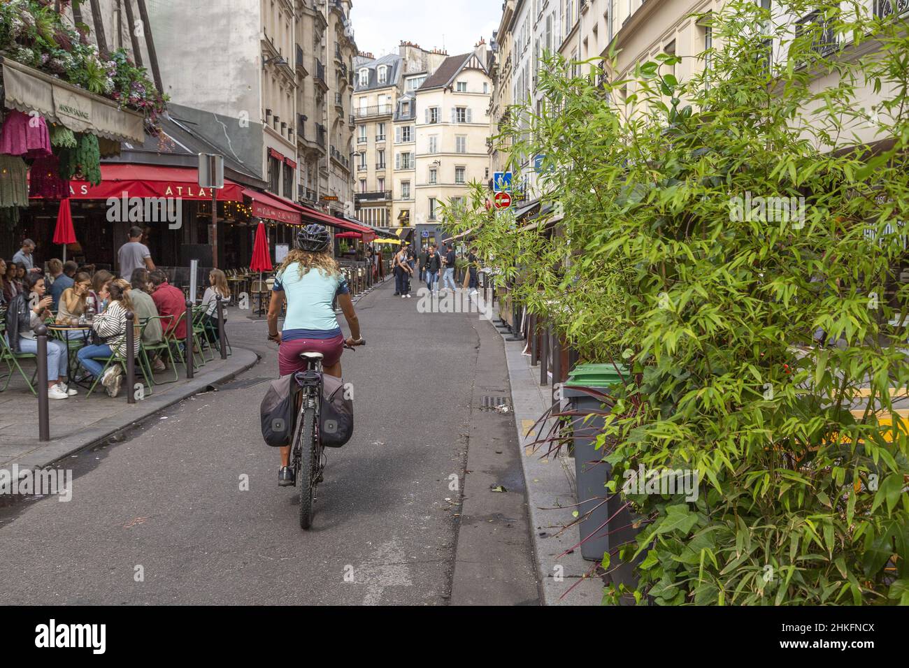 France, Paris, quartier Saint-Germain-Prés, balade à vélo sur la Véloscénie Banque D'Images