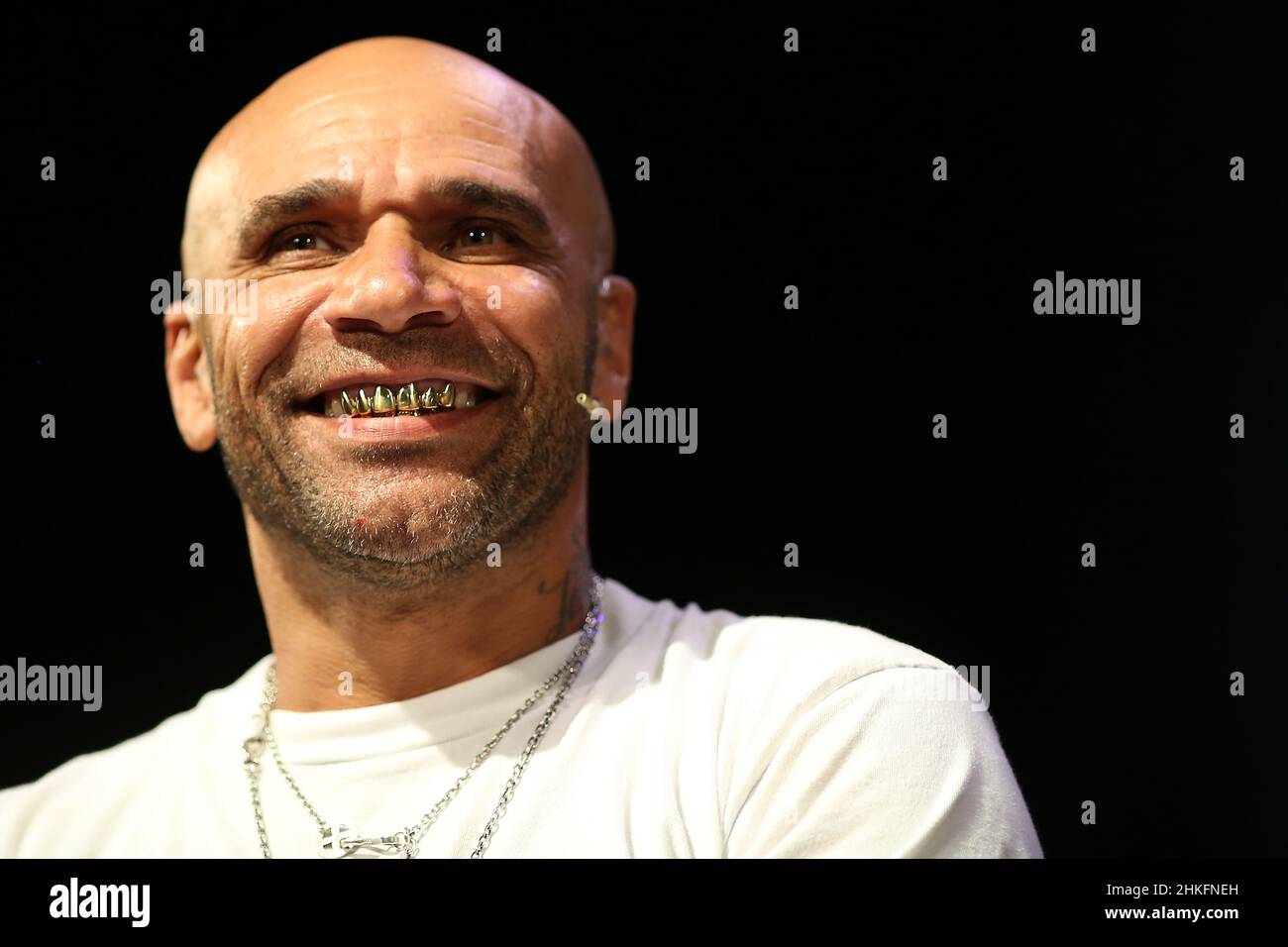 Goldie au Hay Festival le 27th mai 2018.Clifford Joseph Price MBE, mieux connu sous le nom de Goldie, est un musicien, producteur de musique et DJ britannique.JE Banque D'Images