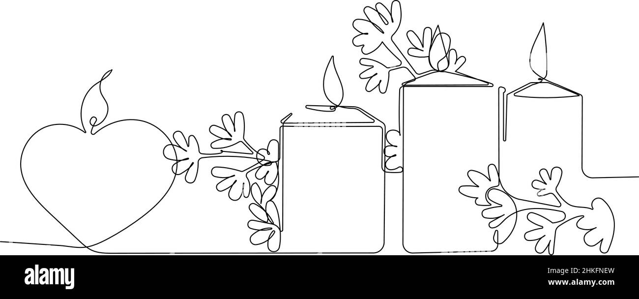 Ambiance romantique bougies avec fleurs Illustration de Vecteur